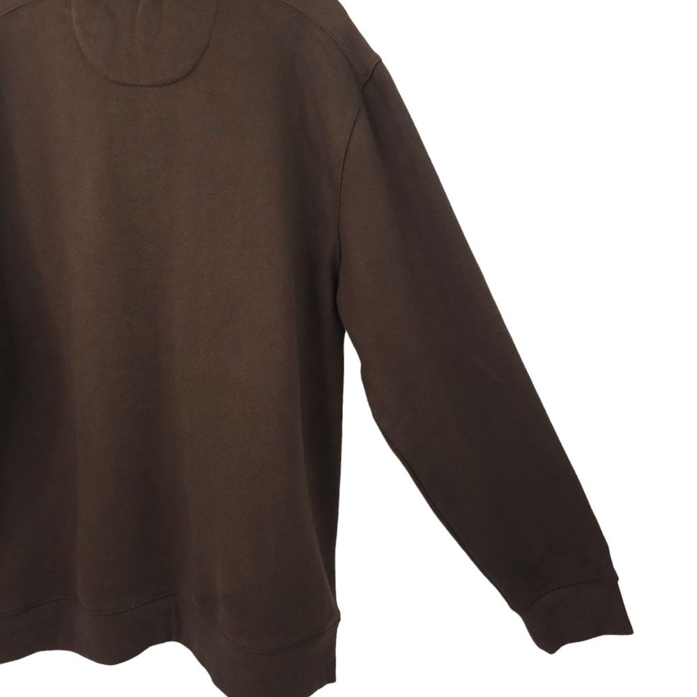 Izod Quarter Zip Sueded Fleece Pullover Sweater Sweatshirt Mens XL Brown NEW - Picture 15 of 15